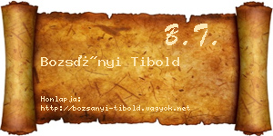 Bozsányi Tibold névjegykártya
